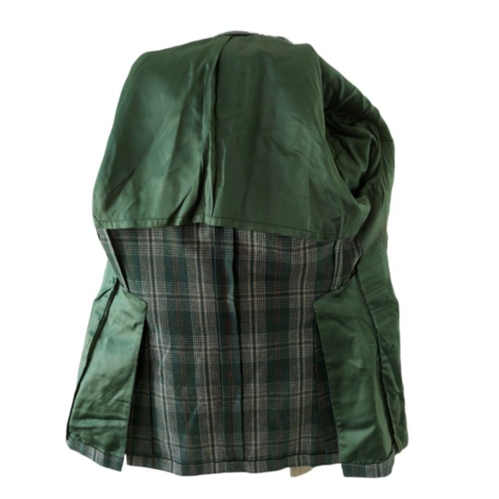 VTG BOTANY 500 Men's Green Plaid Sport Coat Jacket Size 40 Regular - Picture 5 of 11